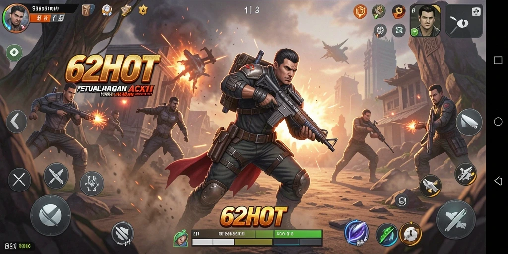 Tampilan seru gameplay 62HOT penuh aksi dan tantangan.