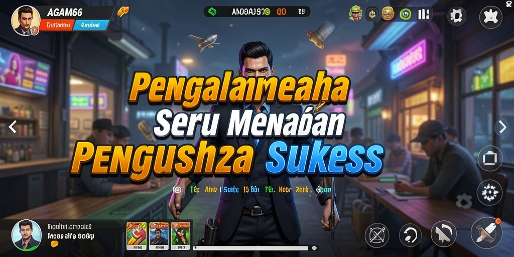 Tampilan gameplay AGAM66 yang menarik dengan elemen Tycoon.