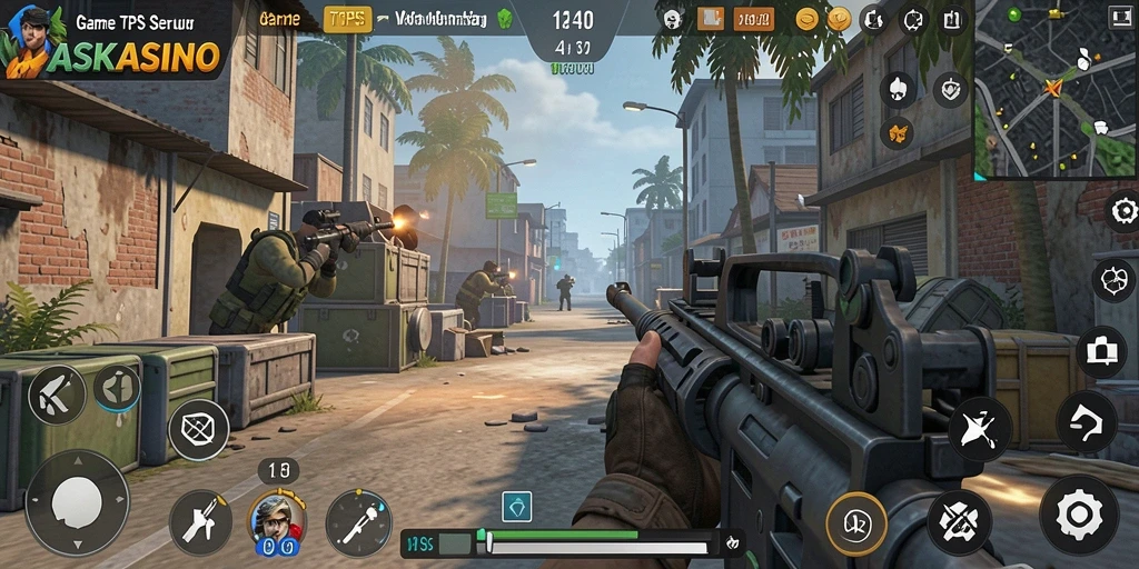 Tampilan gameplay aksi intens di ASKASINO