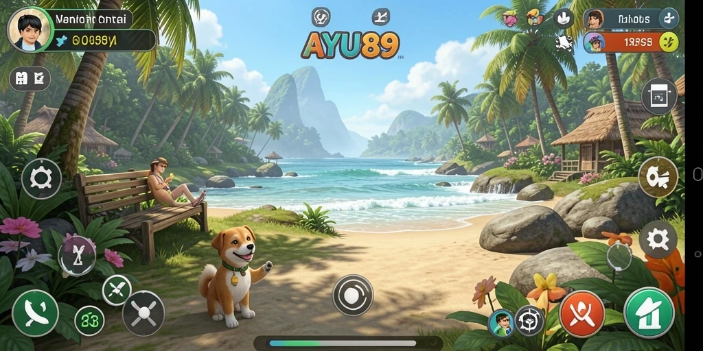 Tampilan gameplay AYU89 yang menyenangkan dan penuh warna.