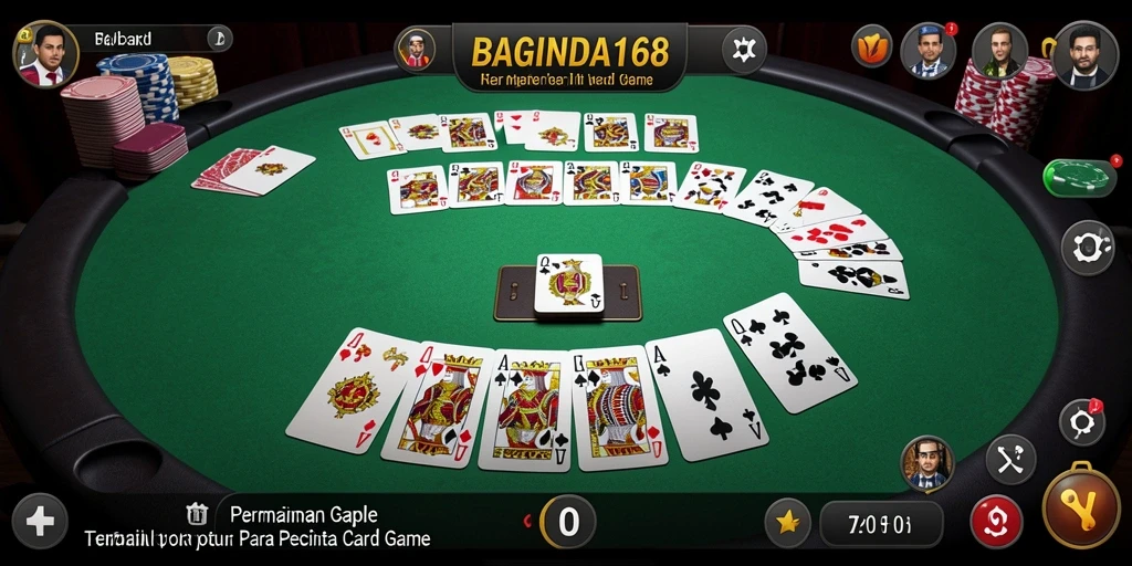 Tampilan gameplay seru dari BAGINDA168, menjadikan gaple lebih menarik.