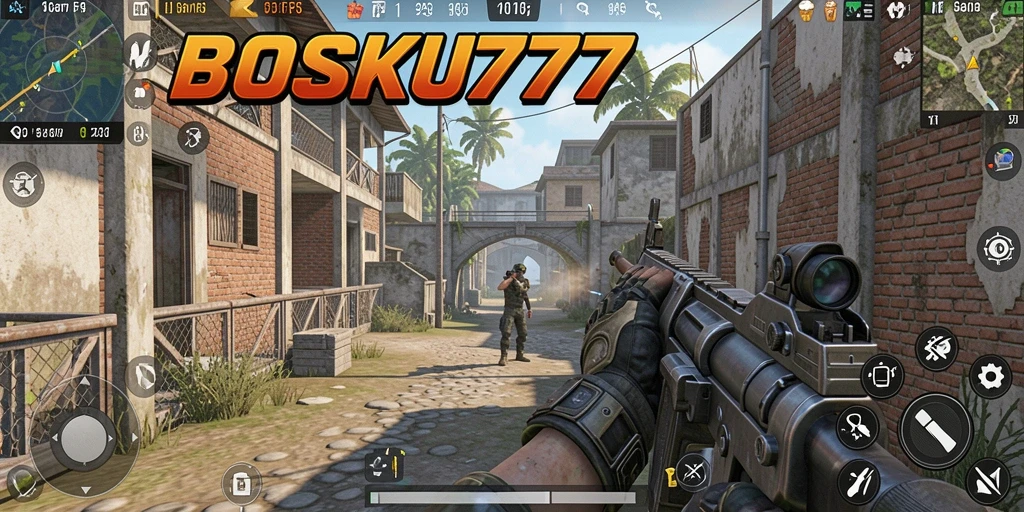 Tampilan gameplay intens di BOSKU777 dengan aksi tembak-menembak yang seru.