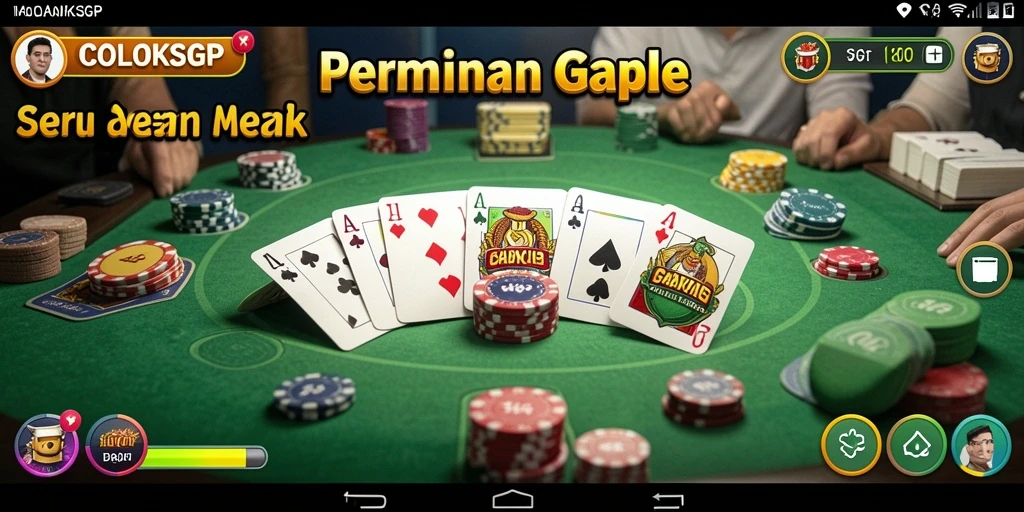 Tampilan seru saat bermain Gaple di COLOKSGP.