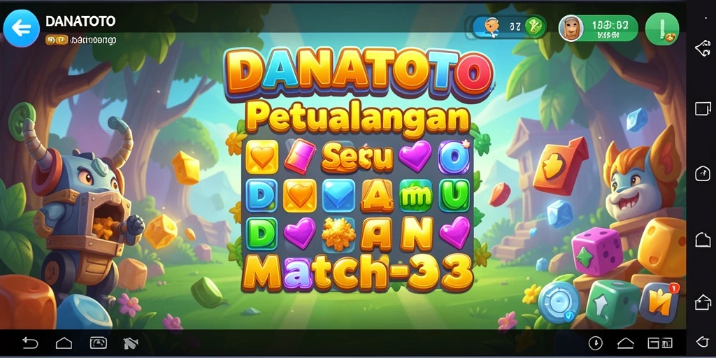 Screenshot gameplay DANATOTO dengan tampilan seru dari game Match-3.