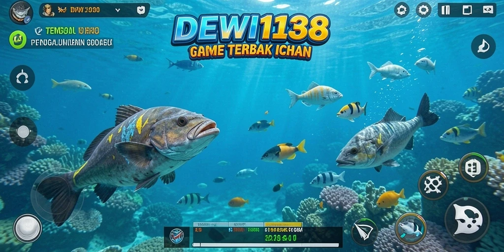 Screenshot gameplay DEWI138 dengan aksi menembak ikan.