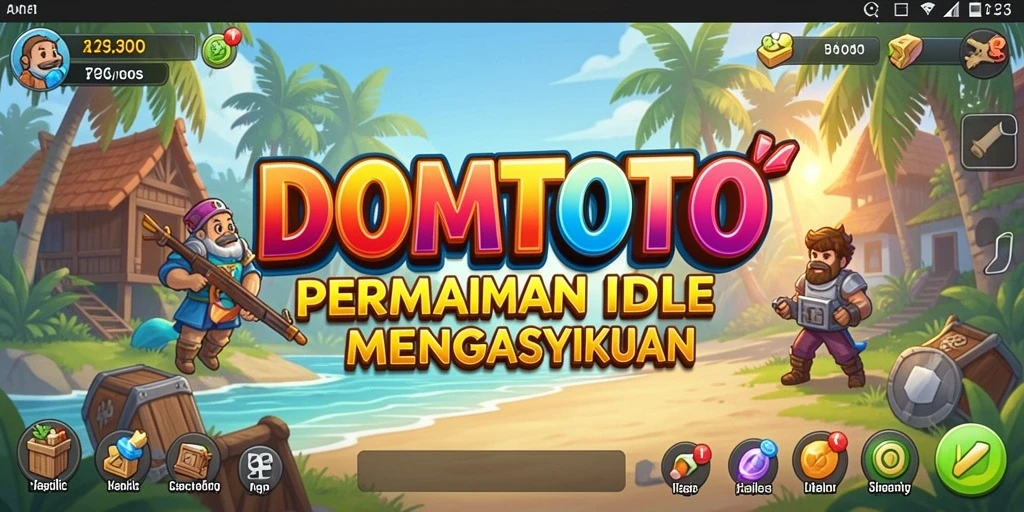 Tampilan gameplay DOMTOTO memberikan pengalaman Idle yang menenangkan.