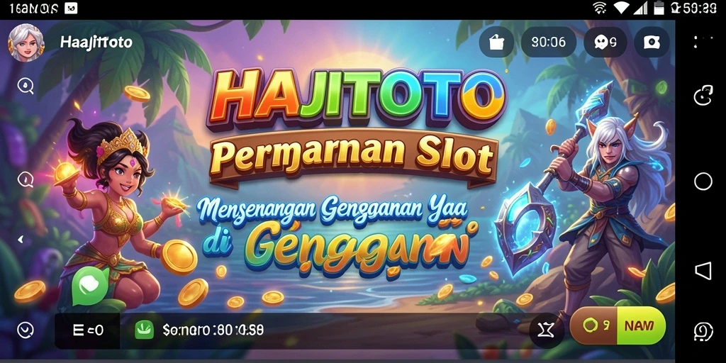 Tampilan gameplay menarik dari HAJITOTO dengan simbol slot yang berwarna-warni.
