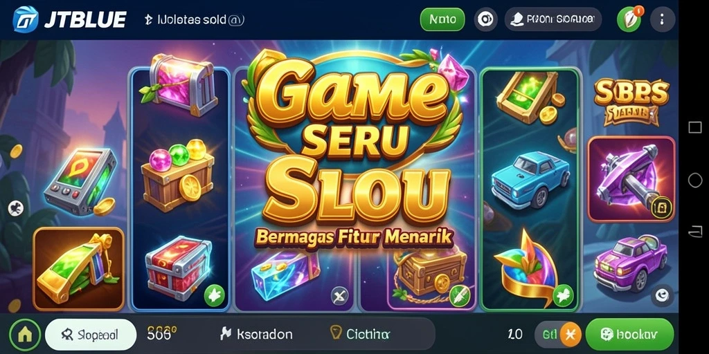 Tampilan gameplay JTBLUE yang memikat dengan berbagai slot menarik.