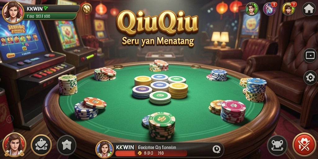 Tampilan gameplay QiuQiu yang seru di KKWIN.