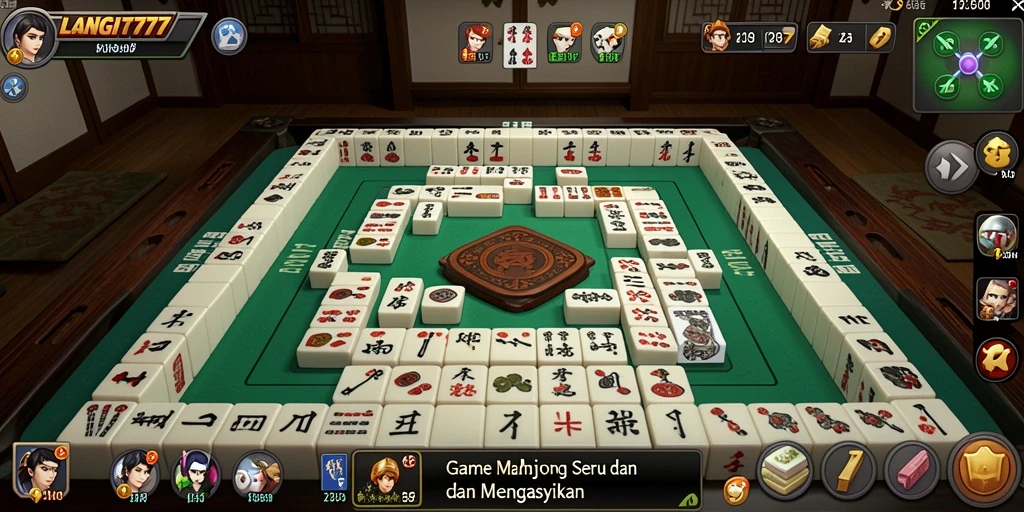 Tampilan menarik dari permainan LANGIT777 dengan gameplay Mahjong yang seru.