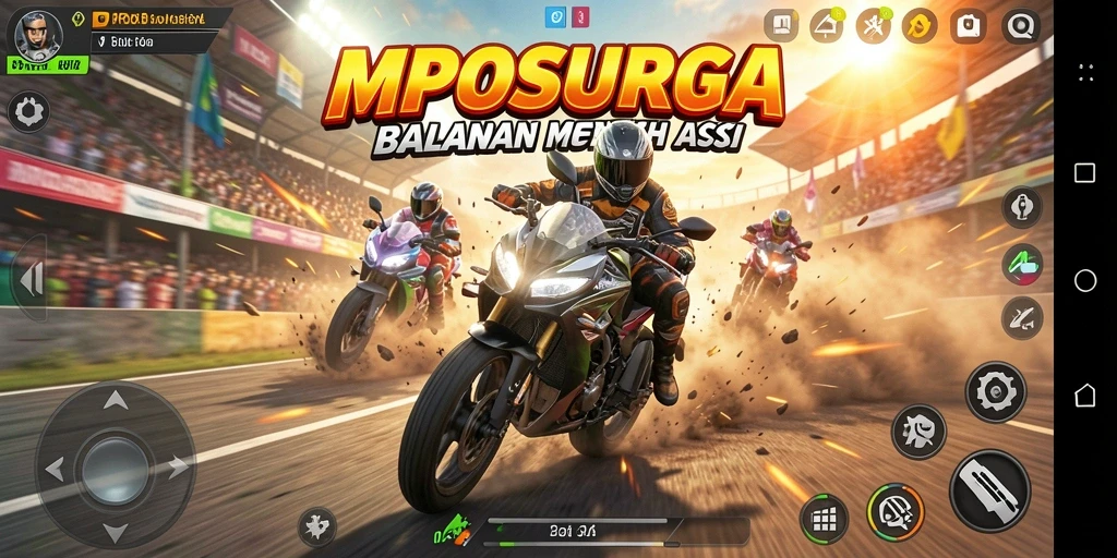 Tampilan seru gameplay balapan motor di MPOSURGA.