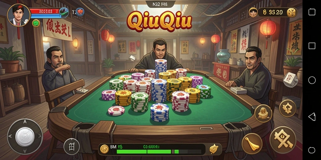 Menampilkan gameplay QiuQiu yang menarik dan interaktif.
