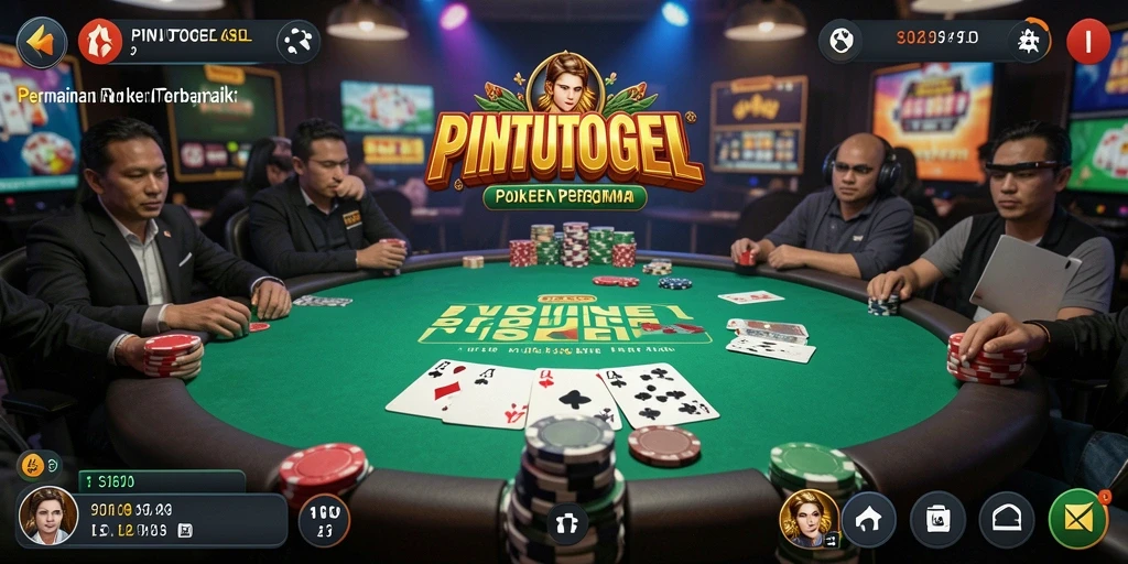 Screenshot gameplay PINTUTOGEL yang menampilkan suasana permainan Poker.