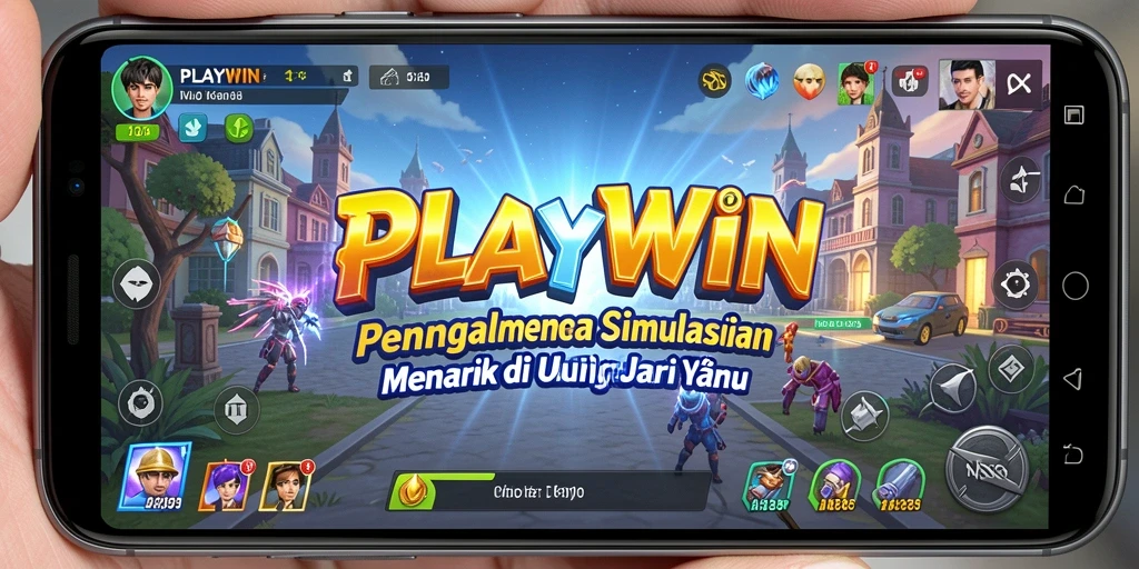 Screenshot menunjukkan gameplay menarik dari PLAYWIN yang penuh warna.