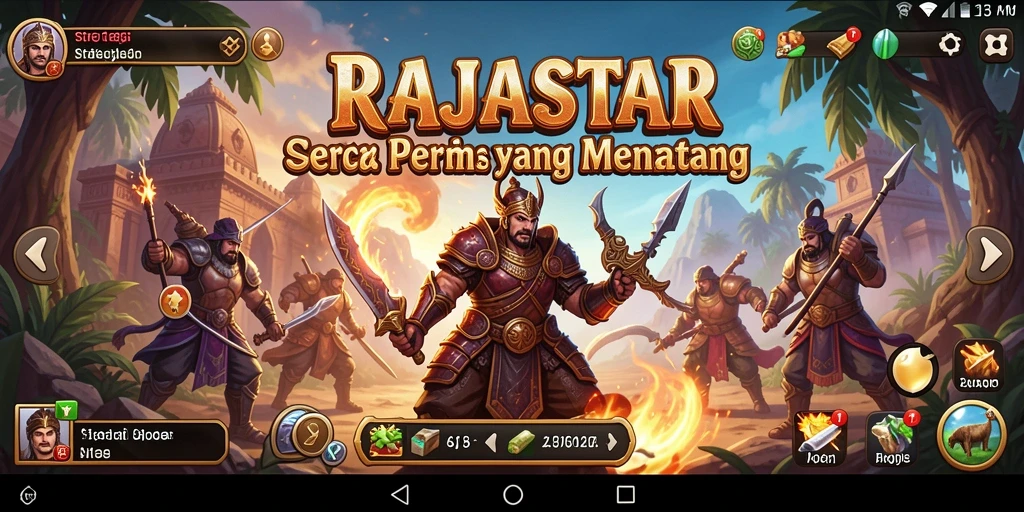 Tampilan gameplay RAJASTAR yang menawan dan strategis.