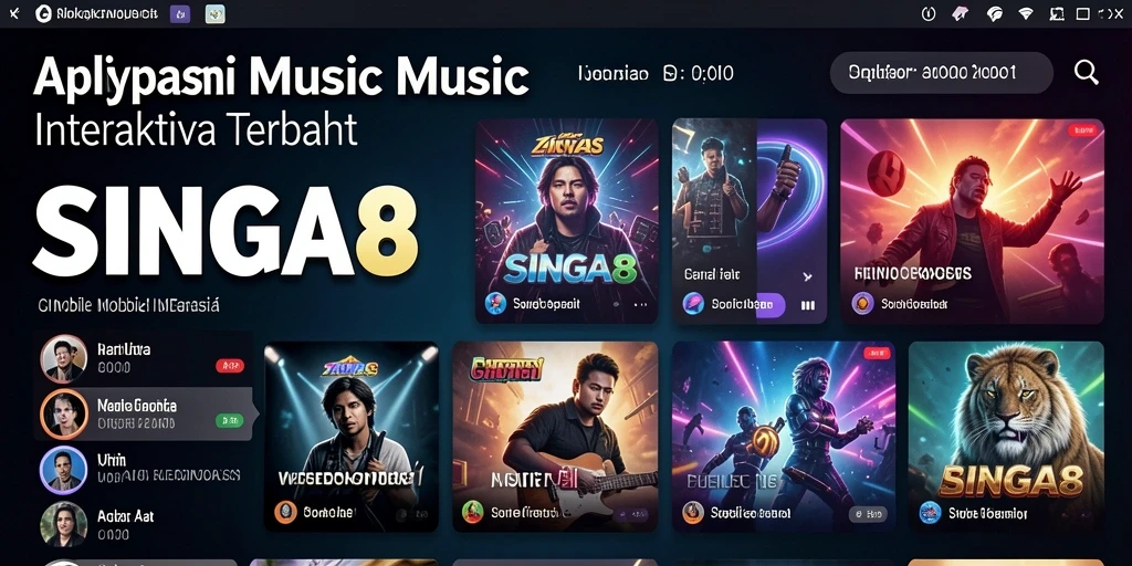 Tampilan gameplay SINGA8 yang mendetail dengan berbagai fitur musik.