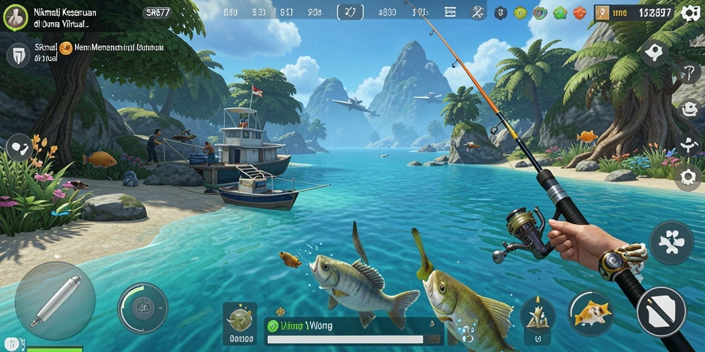 Tampilan menarik dari gameplay SR877 saat menangkap ikan.