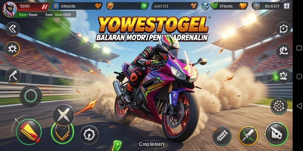 Gameplay seru YOWESTOGEL dengan balapan motor yang mendebarkan.